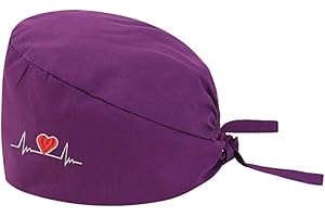 GENERIC Op Hauben Damen Op Haube Stoff Krankenschwester Haube Einstellbare Chirurgische Mütze Knöpfen Verstellbar Arbeitskappe Schweißbandkapuzen Baumwolle Staubkappe Kappe Turban Hut