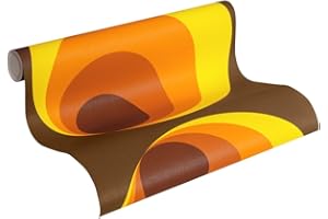A.S. Création tapeta na fizelinie - tapeta vintage w kolorach brązowym, pomarańczowym i żółtym - tapeta do różnych pomieszczeń - tapeta ścienna o wymiarach 10,05 m x 0,53 m