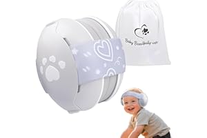 SHOCHX Heart Shape Baby Ear Defender for Babies and Toddlers up to 36 Months, Noise Reduction Earmuffs, Comfortable Infant Headphones for Improves Sleep, Baby Travel Essentials for Airplane/Sleep