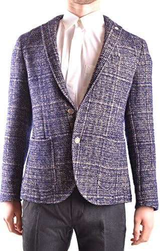 Manuel Ritz Men's Mcbi325039o Blue Wool Blazer
