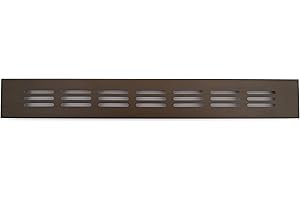 H&C VENT Grill wentylacyjny 300 x 40 mm, ciemny brąz aluminium, Drzwi HVAC Kwadratowe Metalowe Ochraniacze na Pest – Wkręcana Osłona Wylotu System Wyprowadzenia Powietrza