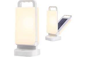 Lepwings Lampe Solaire Camping Rechargeable, Lanterne Camping Réglable Luminosité Portable, Batterie Externe de Secours 4400mAh, Eclairage Camping LED Etanche IPX4 pour Camping, Pêche, Randonnée