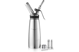 Sivaphe Sahnespender Edelstahl 500 ml Schlagsahne Spender Sahnebereiter für Küche zu Hause Freunde Party Dessert, Mutter Frauen Geschenk (Nein Kapseln)-MEHRWEG