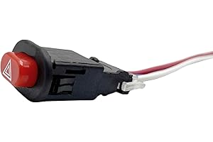 AUTOZOCO Interruptor de luz de Advertencia Intermitente moto rojo - 3 polos - swich luz de emergencia - switch luz intermitente - voltaje: DC 12-24V