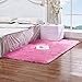 Produktbild Mengjie Alfombras de piel de oveja de imitación Suave peluda mullida cubierta de alfombra Grande Alfombrillas antideslizantes para Silla Cama Sofá Piso Con Lana extra Larga (rosa roja), 50 * 50