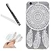 Produktbild iPhone 6 Plus Hülle Case,iPhone 6S Plus Hülle,iPhone 6S Plus 5.5 inch Silikon Hülle Kratzfeste Scratch-Resistant,Leeook Hülle TPU Case Schutzhülle Silikon Crystal Kirstall Clear Case Durchsichtig Beautiful Weiß Traumfänger Feder Malerei Muster Transparent Weichem Silikon Schutzhülle Handy Gürtel Tasche Schutzhülle Hülle Case Cover Abdeckung Etui TPU Bumper Schale für Apple iPhone 6 Plus /6S Plus (5.5 Inch) + 1 x Schwarz Eingabestift-White Dreamcatcher Feather