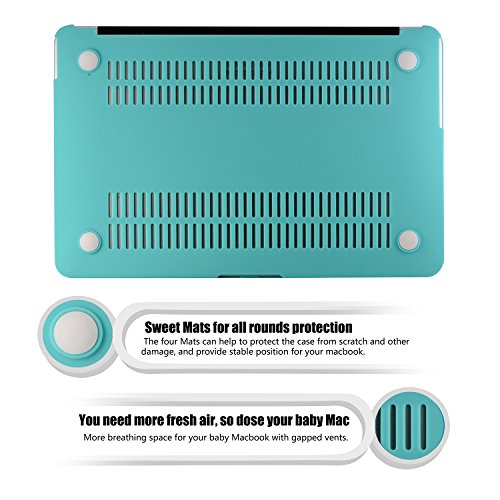 tinxi® Zweiteilige Matte Gummierte Harte Schutzhülle für Apple Macbook Pro Retina 13,3 Zoll (Modell A1425 A1502) Hülle Cover Schale Schutz Hülle Tasche Etui Case Shell Hard Plastik transparent mattiert türkis grün (Passt nicht für Macbook Pro 13.3 zoll A1278) - 6