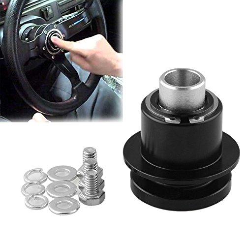 Andyshi 360 ° Steering Wheel Quick Release Fits most 3 fori disconnessione Hub Imca Bryke Racing adattatore Snap off Boss kit viti alluminio nero 3/10,2 cm foro