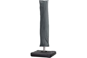 PURPLE LEAF Housses Pour Parasols de Jardin Extérieur 281 x 61 cm, Résistance aux UV avec Bâton, avec Zippé Housse Parasol, Gris acier