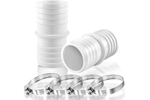Cuidongsheng Raccord Tuyau Piscine 38 mm,Adaptateur Tuyau Arrosage 2 Pcs,Adaptateur Tuyau Piscine 38 a 38,Adaptateurs de Tuyau,Accessoires Piscine avec 4 Pcs Acier Colliers Serrage