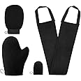 DELFINO Self Tanning Mitt Applicator Kit 4 in 1 Self Applicator Set with Exfoliating Glove,Tan Mitt Applicator,Tanning Back Lotion Applicators for Your Back Face Mitt, Set of 4