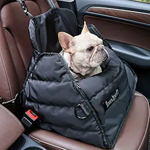 DogLemi Dog Car Seat for Small Dogs, Fully Detachable and Clip-On Leash Dog Booster Seats for Car Front Seat, Soft Sided Portable Travel Carrier Bag for Puppy and Cat, Washable, Breathable, Folding