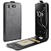 Produktbild Handyhülle für Sony Xperia XZ1 Compact 95street Schutzhülle Book Case für Sony Xperia XZ1 Compact, Hülle Klapphülle Tasche im Retro Wallet Design mit Praktischer Aufstellfunktion - Etui Schwarz