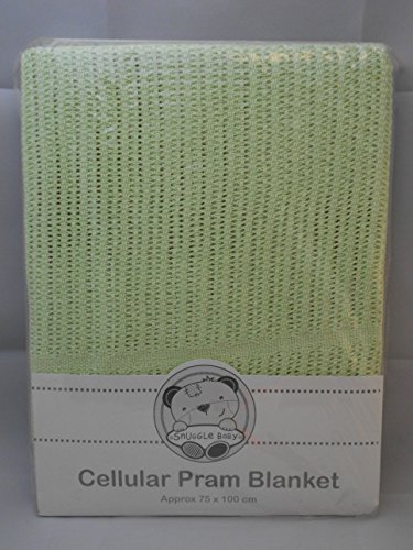 100% Cotton Cellular Pram Crib Cradle Blanket 75 x 150 cms apple