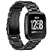Produktbild TopTen Fitbit Versa Uhrenarmband, verstellbar, Edelstahl, Schmuck, Sport-Armband, Ersatz-Zubehör, Schmuck Armband für Fitbit Versa Gesundheit und Fitness Smartwatch M Schwarz