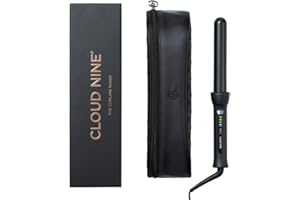 CLOUD NINE The Curling Wand Hair Curler | Styling Tool Variable Temperature Control 125°C to 175°C Range of Hair Types Strong Shiny Healthy Results | Ceramic Barrel Pivoting Cord | Quick Heat