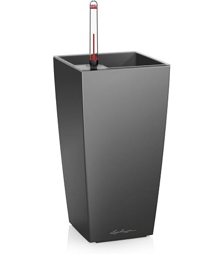 Lechuza Cubico 30 Pflanzsäule In Silber Metallic – Mit Bewässerungssystem, 56.5 Cm Hoch