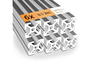 ALU VERKAUF Alu-Verkauf Aluprofil 20x20mm Nut 6-6x Aluminium Profil 1000mm - Maße & Stückzahlen wählbar - T-Nut Schiene - Systemprofil aus Aluminium für Profis und Hobbyanwender