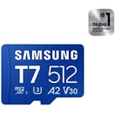 Samsung T7 microSD Kart, 512 GB, Mavi, 170 MB/sn Okuma Hızı, A2 Uygulama Performansı, UHS-I, U3, V30, Akıllı Telefon, Tablet 