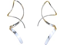 Ohrringe für Frauen Spiral-Einfädler-Ohrringe 925er Sterlingsilber-Ohrringe, handgebogene Ohrhänger für Frauen, geeignet zum 