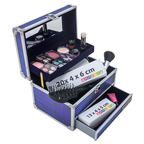 anndora® Schmuckkoffer Kosmetikkoffer + Spiegel Modell und Farbe zur Auswahl - 5