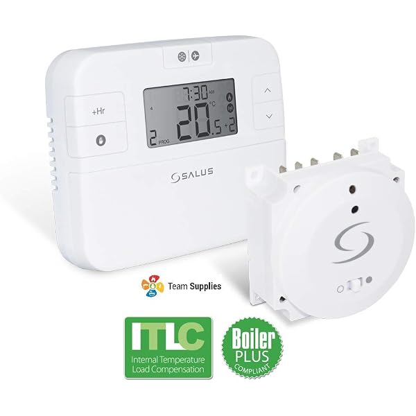 Salus RT500BC Programmable Digital Thermostat with RF Boiler Control Home  Room Thermostat RT500BC with Plug in Receiver Module - 2 Year Manufacturers  Waranty. : Amazon.co.uk: DIY u0026 Tools