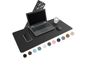 WURK Tappetino per Mouse Grande [80 cm x 40 cm] - Tappetino Scrivinia - Mousepad XXL - Pelle PU Impermeabile + Scamosciata Antiscivolo (Nero)