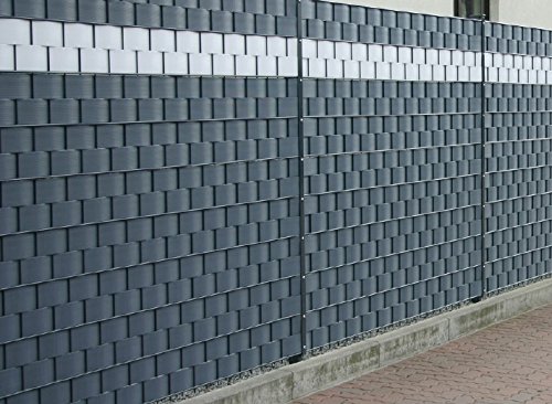 Sichtschutz Windschutz Hart PVC Streifen zum Einflechten Farbe weiß für Doppelstabmatten Zaun - 6