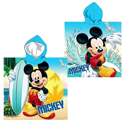 Micky Maus - Kinder Poncho Kapuzenponcho Mickey Mouse Surf-Spass 55x110 cm