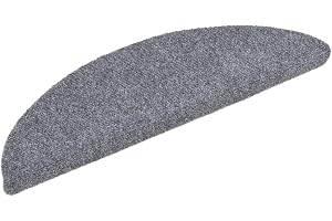 vidaXL Trappmattor självhäftande 15 st 56x17x3 cm ljusgrå halvrunda