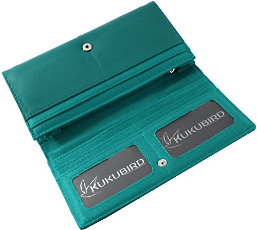 Kukubird Owl Feature Embroidery Patch Family Tree Pattern Ladies Purse Clutch Wallet (33 BLUE)