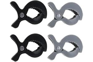 SIOPPKIK Pince Poussette Universelle (Lot de 4 Pièces) - Attache Pratique pour Jouets, Langes, Couverture sur Poussette, Laudau ou Cosy - Gris/Noir