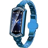 Chenang Intelligente Uhr, Mode Armband,Gehärtetes Glas Bildschirm Smartwatch, Fitness Uhr mit Herzfrequenzmessung Unisex Schlafmonitor und Fitness-Tracker zur Herzfrequenz-und (Blau)