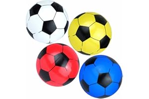 LORD C Kids Football PVC Soccer 4 Assorted Color 20cm / 80gm Toy Beach Sports Pool Lightweight Inflatable Ball For Indoor Outdoor Playground Garden Games Unisex Christmas And Birthday Gift