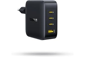 Baseus Enerfill Chargeur USB C 140 W, Bloc d'alimentation USB C à 4 Ports, Chargeur PD avec PPS, Chargeur Rapide GaN Compatible avec MacBook Pro/Air, iPhone 17/16/15/14Serie, Galaxy S25, iPad Pro