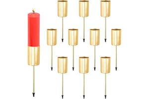 skytowards 10 Pezzzi Candeliere Natalizio Porta Candele Avvento Porta Cndele da Tavolo Ghirlanda di Candelieri Candelieri in Metallo Decorazione per Matrimono, Compleanno, Halloween 11 * 4 * 2.5CM