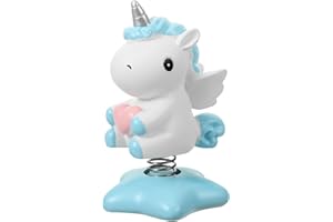 Amosfun Schüttelnder Kopf, Einhorn-Figur, Spielzeug, Auto-Armaturenbrett-Ornament, dekoratives Spielzeug, Auto-Verzierung, Zubehör (himmelblau)