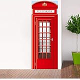 cabina de telefono inglesa dibujo 3.3D hace que las paredes sean más vívidas y agrega un ambiente cálido diferente a su hogar.
