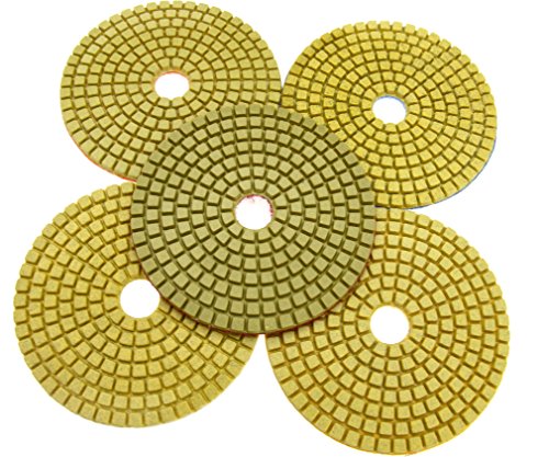 10pcs 4″ nass Diamant Polierscheiben inkl. Teller für Steinschleifer - 3