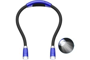 Topnma LED Hug Light, Rechargeable 4 LED Neck Book Light, Flexible Neck Lamp for Reading in Bed or Car with Adjustable Brightness, Ideal for Bookworms Kids Crafts Knitting Travel or BBQ