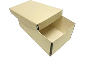 Lineco Tan Photo Snapshot Photo, Card, File Box with Removable Lid 4"x6"x12". Bulk Storage of Negatives, Prints, Films. Museum Level Archival Storage Box. Protects Photos & Negative.