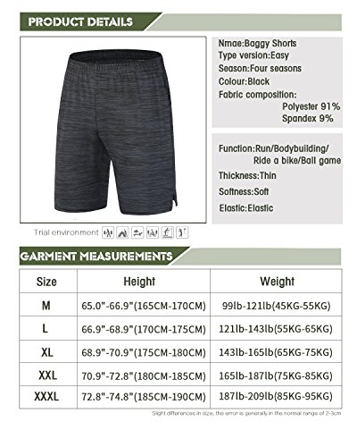 Herren Shorts Fitness Leggings Kurz Hose Pro Trainingsshorts Schnell trocknend,Schwarz - 7