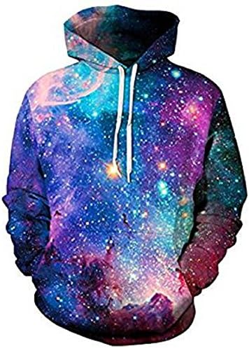 Sweatshirt with Galaxy 3D Hood with Unisex Pockets (Model 2 - Size M)
