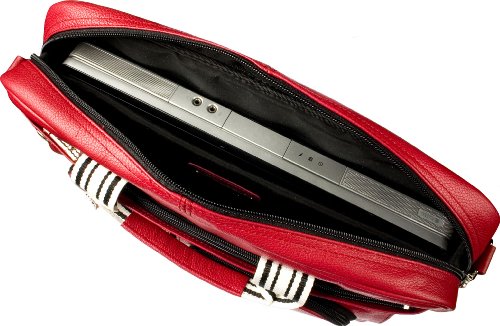 Krusell Breeze Leder Notebooktasche bis 39,6 cm (15,6 Zoll), rot - 2