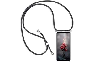 Paekear Funda Transparente con Cordón para OPPO A77 5G / OPPO A57 5G - Carcasa con Cuerda y Esquinas Reforzadas con Correa - Elegante Case Cover con Collar de Cordón Cruzado, Negro