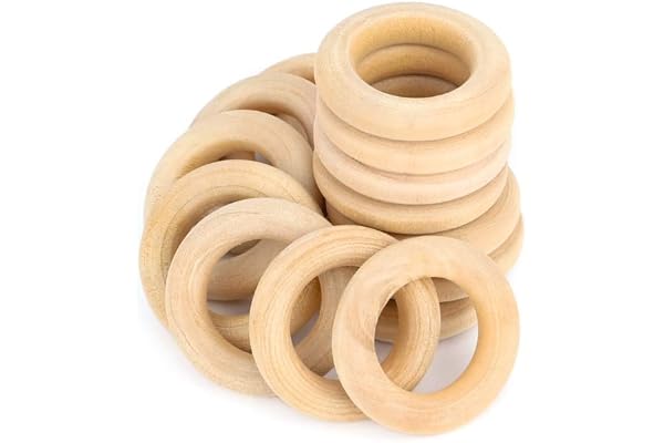 RUBY 50 Créoles en Bois Naturel pour l'artisanat, créoles en Bois pour l'artisanat (Ø 30mm)