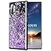Produktbild KOUYI Galaxy Note 10 Plus Hülle Glitzer, Fließen Flüssig Glitzer Mode 3D Bling Dynamisch Silikon Flexible TPU Kreativ Shiny Glitter Cover Beschützer für Samsung Galaxy Note 10 Plus (Lila)