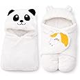 First Kick Baby Blanket Newborn Combo Gift Pack of Swaddle Wrapper, 0-9 Months, Length 68 cm x Width 68 cm, Pack of 2 Pcs.