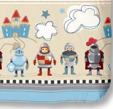Aminata Kids – exklusive Jungen-Kinder-Bettwäsche 135×200 cm Ritter aus hochwertiger Baumwolle mit Reißverschluss grau - 6