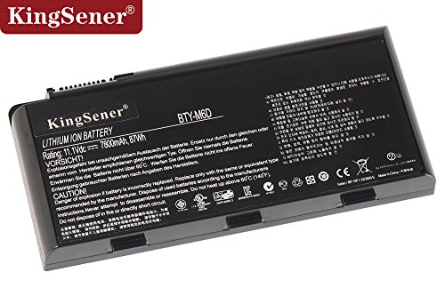 kingsener® 7800 mAh 11.1 V Notebook Akku BTY-M6D für MSI GT60 GX780R GX680 GX780 GT780R GT660R GT663R GX660 GT680R GT783R M6D 87 Wh 9 Zellen - 2